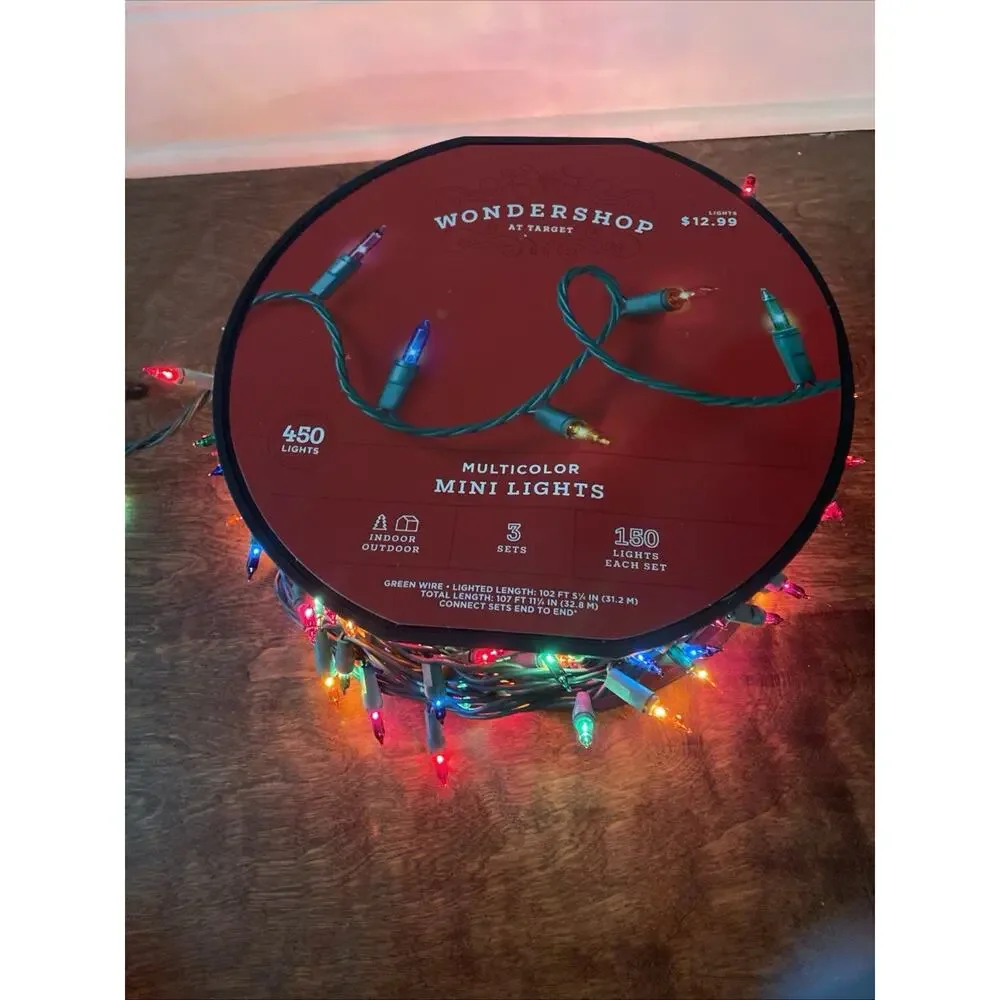 Wondershop Multicolor Mini Lights 450 Total. 3 Sets Of 150.